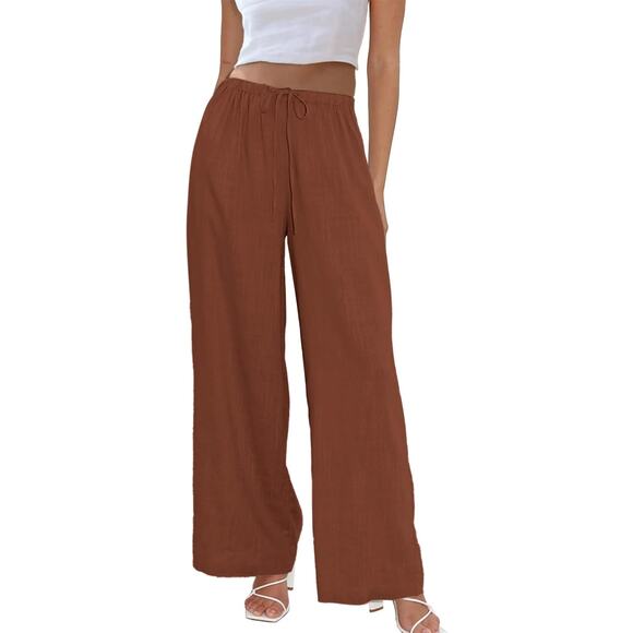 NWT ~ Women's Rust Flowy Palazzo Pants ~ Pockets & Wide Leg ~ Plus Size 2X - Picture 2 of 4